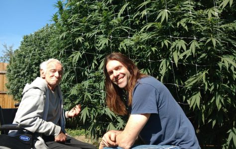 Dennis Peron & Jerry Munn on Jerry's farm, one of the pot farms in California's Emerald Triangle